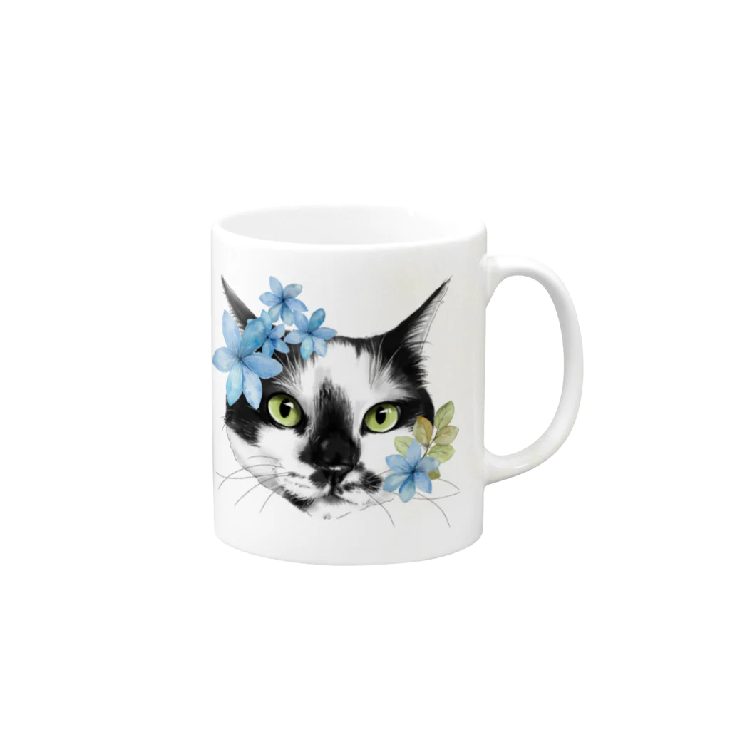 marutoraのgoma猫 Mug :right side of the handle