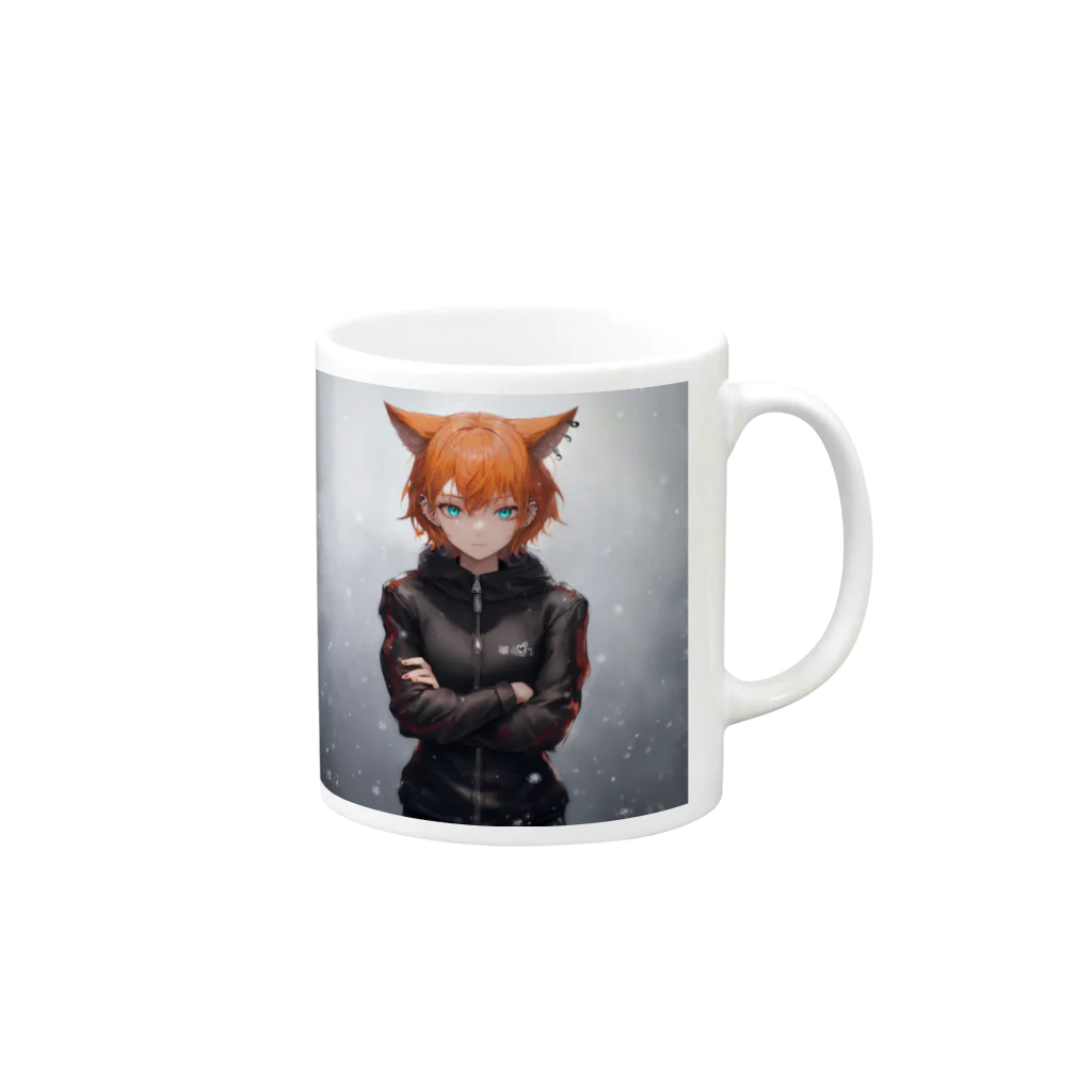 未来アニメスタジオのAIキャラクター16 Mug :right side of the handle