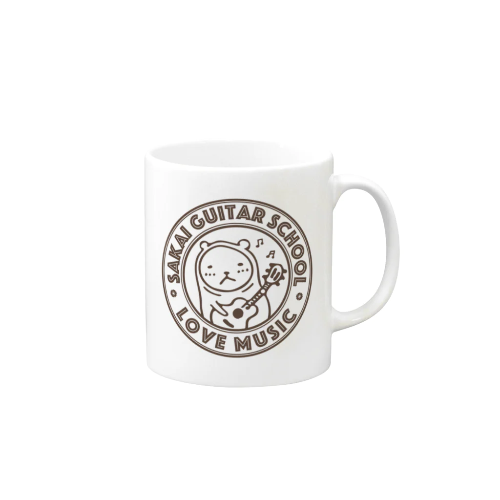 TACAのグッズ売り場のスクールキャラのギタろう（茶） Mug :right side of the handle