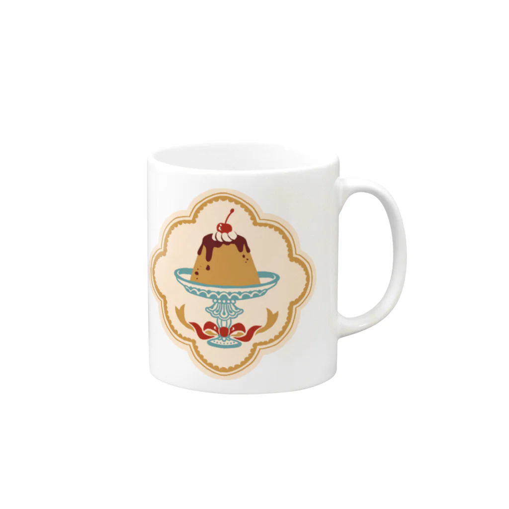 ナカノハテナの𝐂𝐮𝐬𝐭𝐚𝐫𝐝 𝐩𝐮𝐝𝐝𝐢𝐧𝐠 Mug :right side of the handle