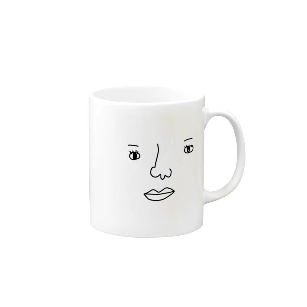 へんなものやのかお Mug :right side of the handle