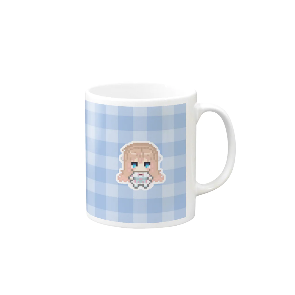 舞星みりん🍟Vtuberのドットイラスト｜舞星みりん Mug :right side of the handle