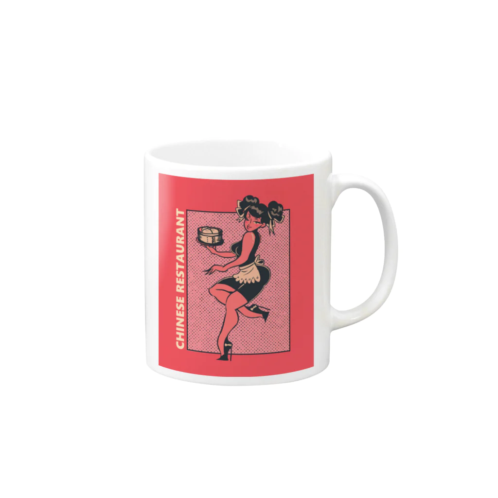 中華呪術堂（チャイナマジックホール）のCHINESE RESTAURANT WAITRESS GIRL Mug :right side of the handle