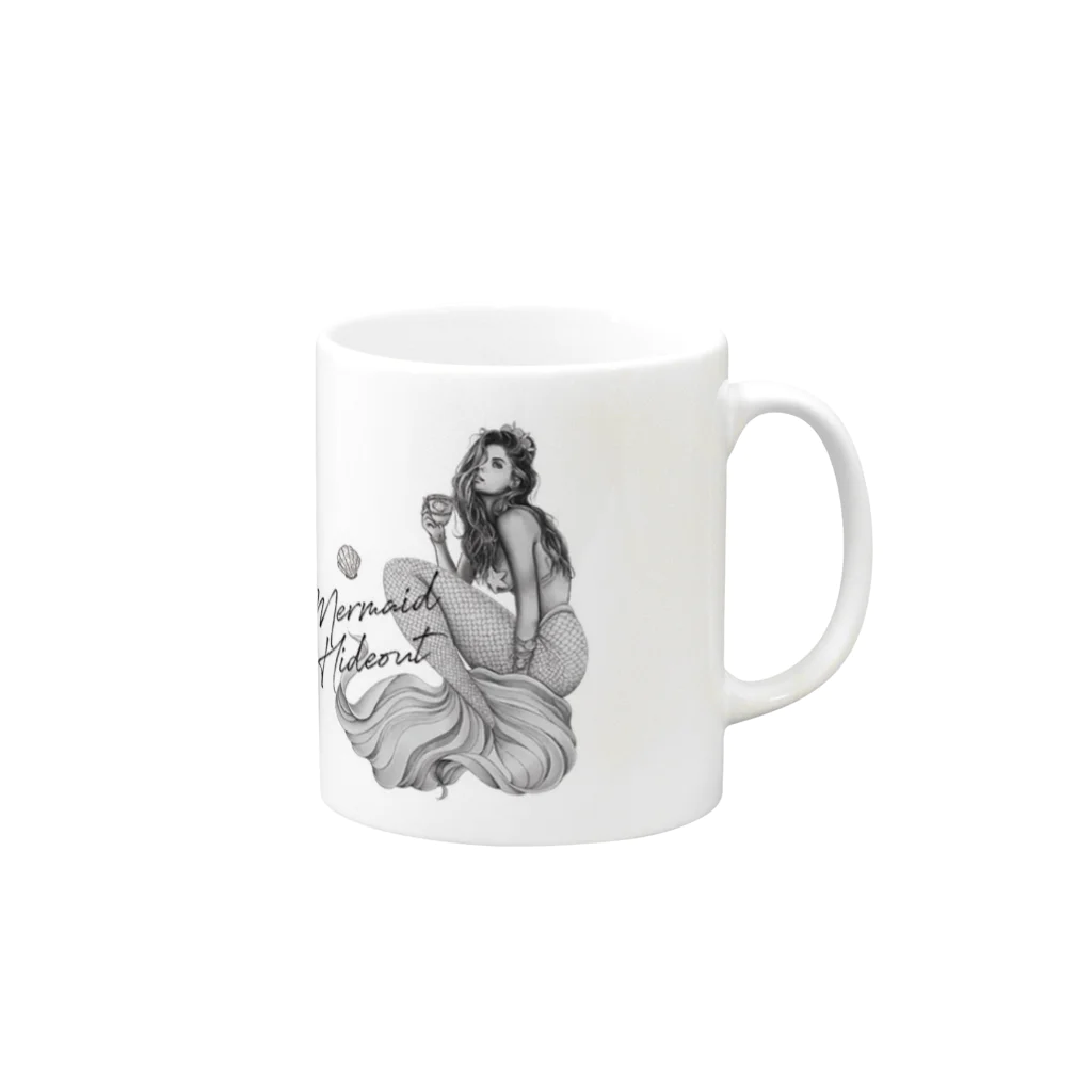 Mermaid Hideoutの人魚の隠れ家 Mug :right side of the handle