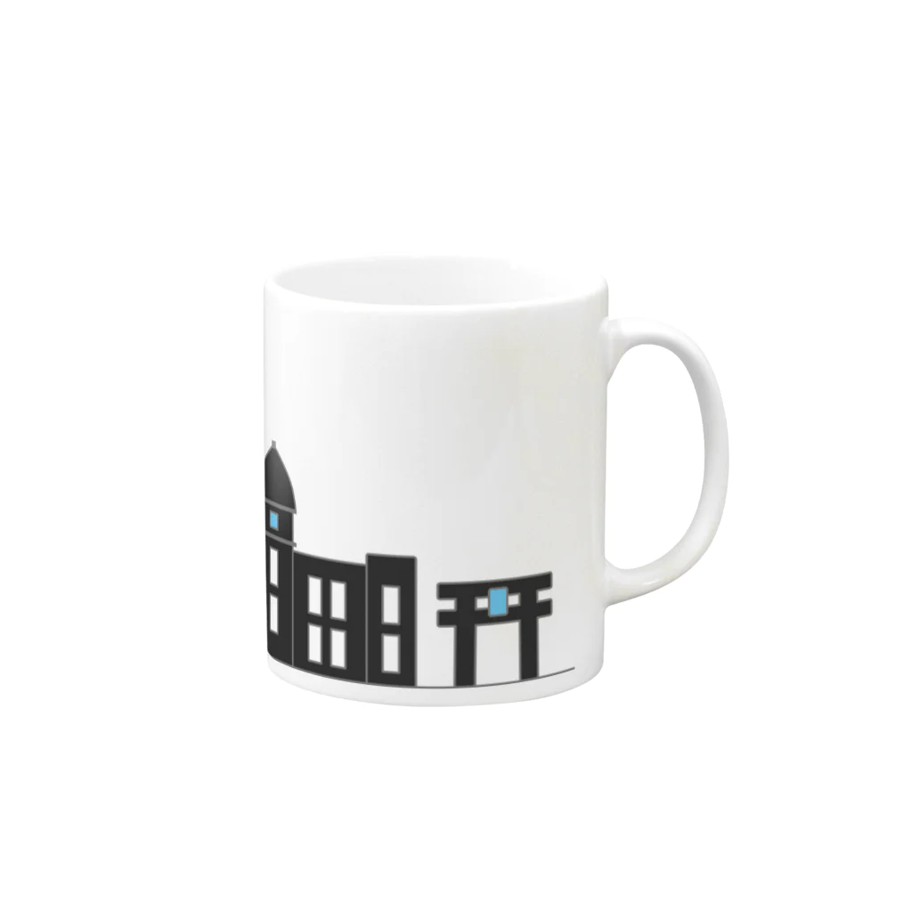 つきぃもくん商店｜ここっぷの小江戸風イラスト long Mug :right side of the handle