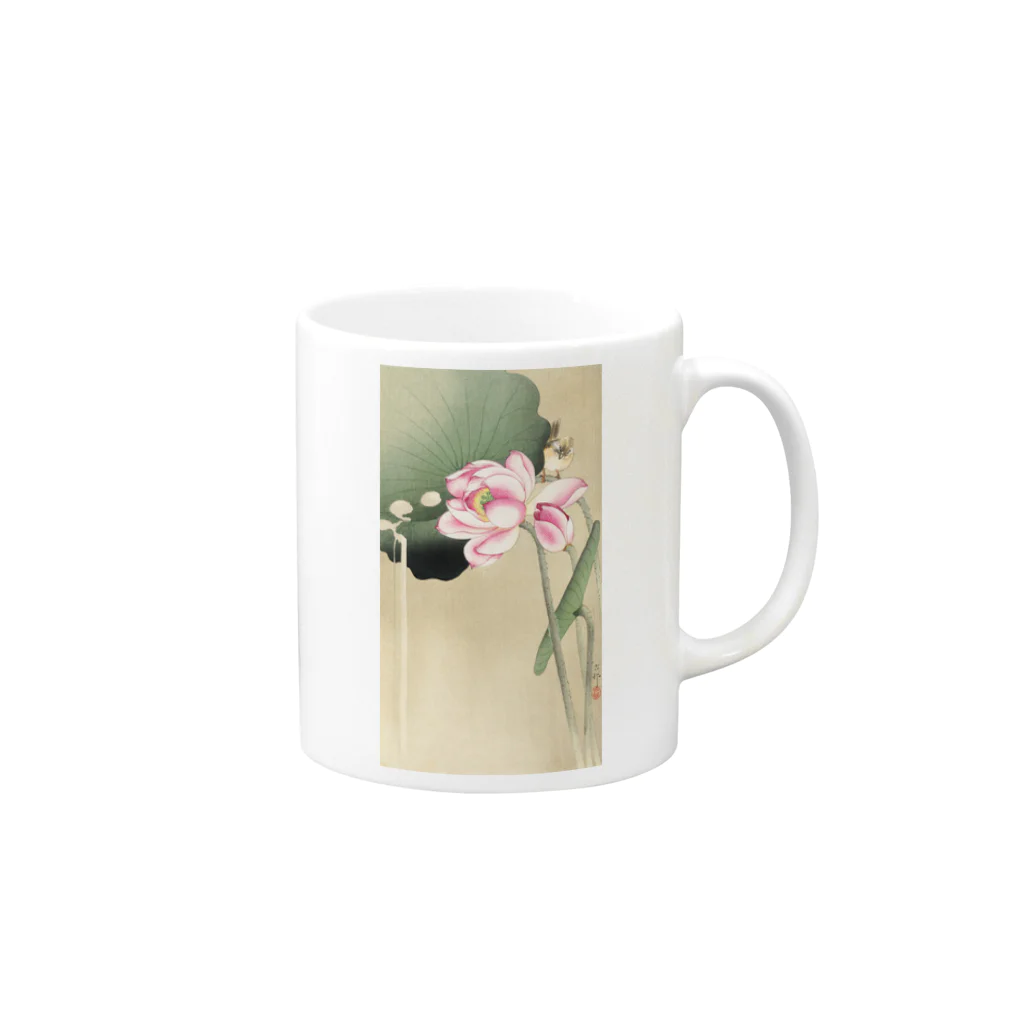 MUGEN ARTの小原古邨　蓮と雀　Ohara Koson / Songbird and Lotus Mug :right side of the handle