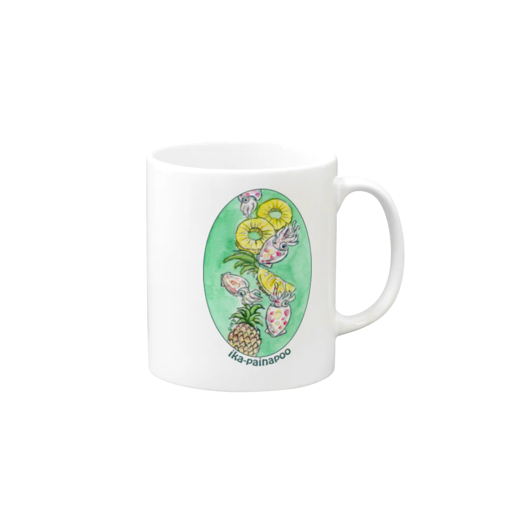 MoChi_Megのイカパイナポー=Ika&Pineapple Mug :right side of the handle