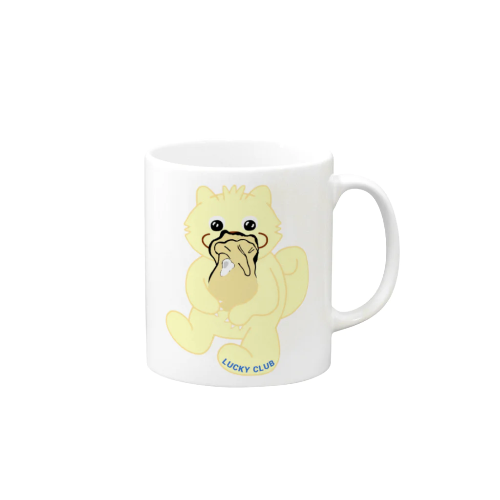 LUCKY CLUBの牡蠣ラッキーちゃん Mug :right side of the handle