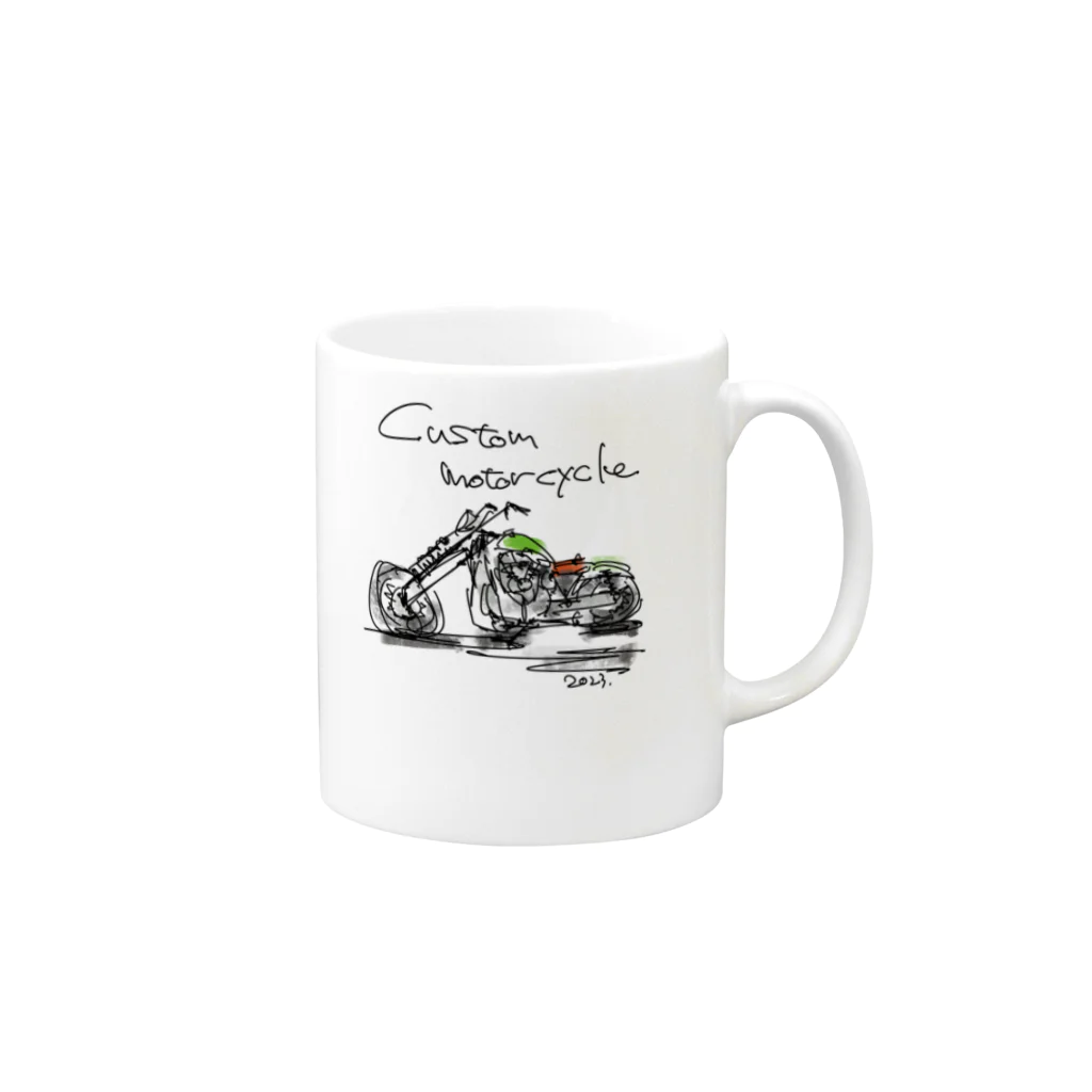 スタジオばんやのカスタムモーターサイクル Mug :right side of the handle