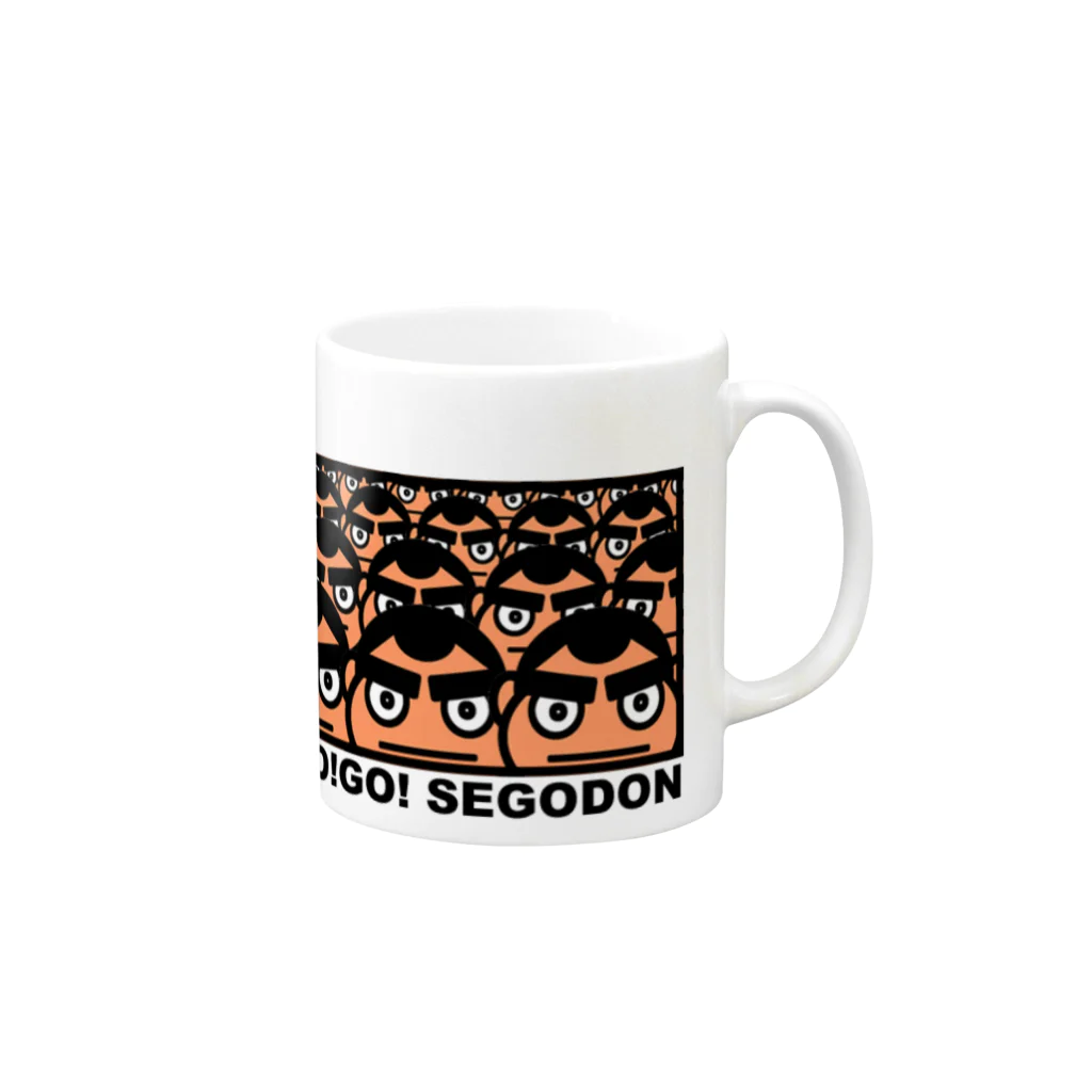 KAGOSHIMA GO!GO!PROJECT | 鹿児島 ゴーゴープロジェクトの西郷どん いっぱい GO!GO!SEGODON Mug :right side of the handle