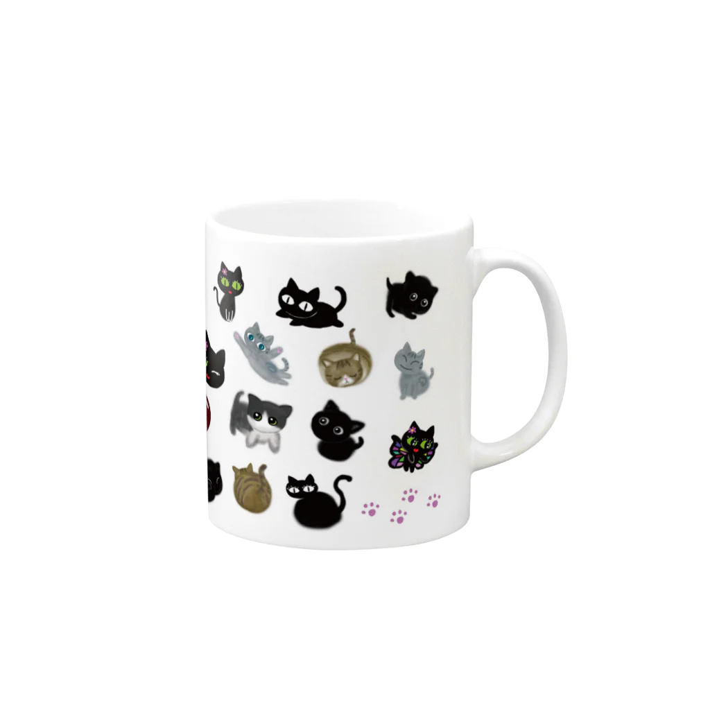 nobのねこちゃんの Mug :right side of the handle