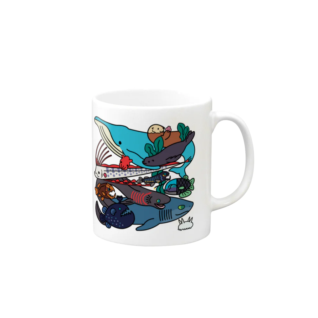 みなとまち層の海の生き物たち Mug :right side of the handle