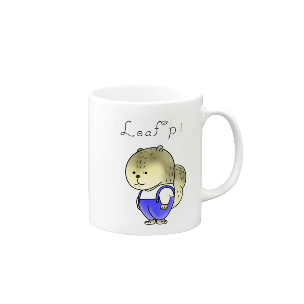 LeafpiのLeafpi's ロゴ Mug :right side of the handle