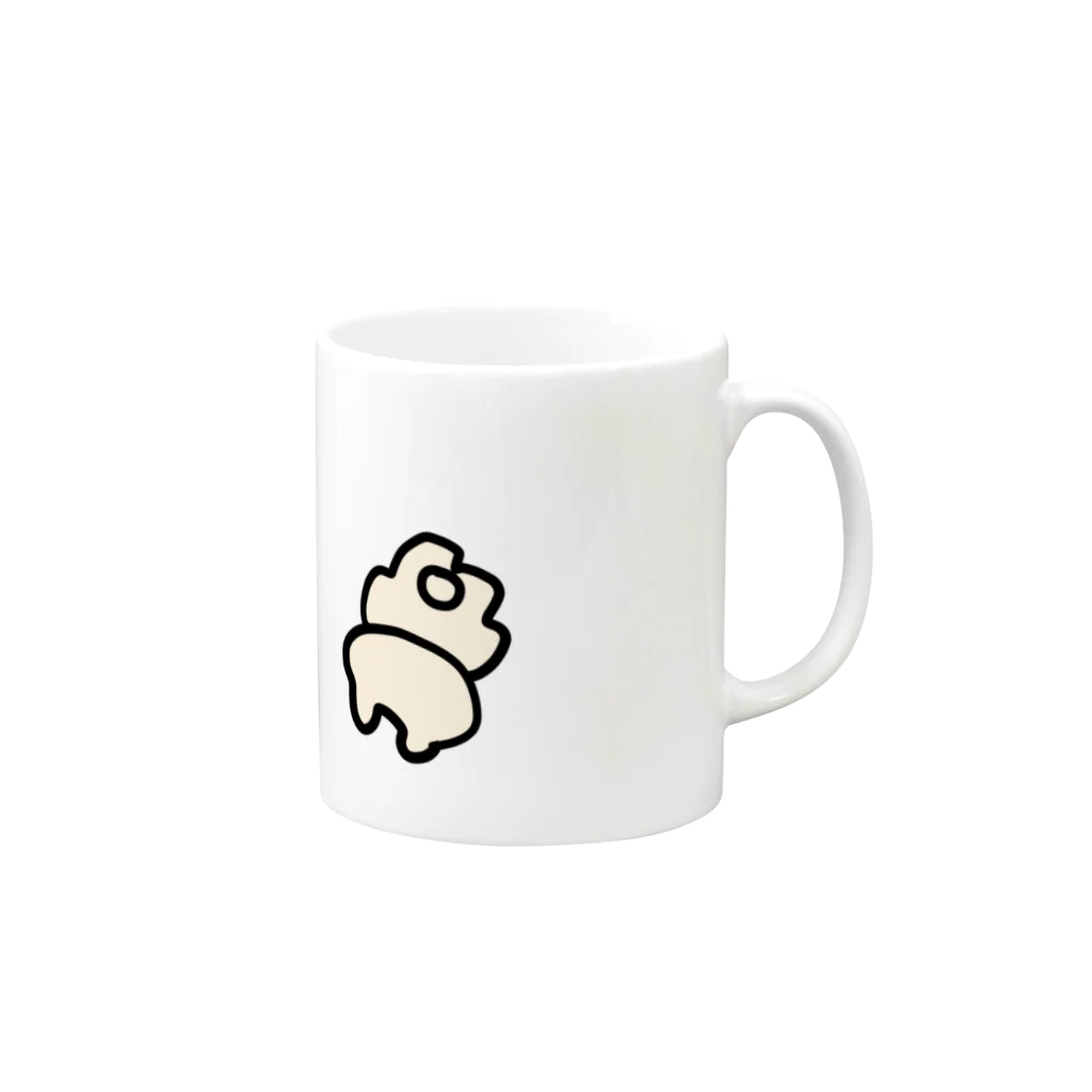 もっちりおたもの「できん」文字なし Mug :right side of the handle