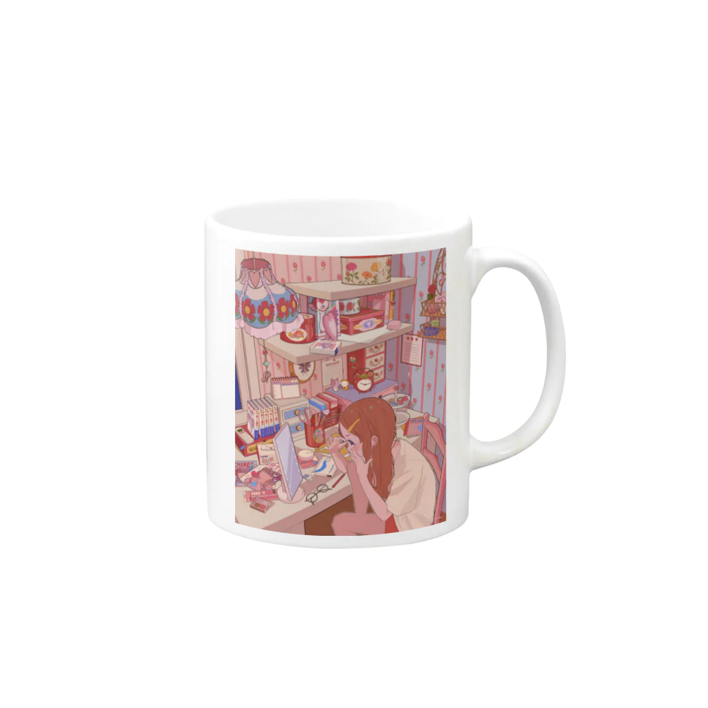 名もなきショップのメイクする可愛いJK Mug :right side of the handle