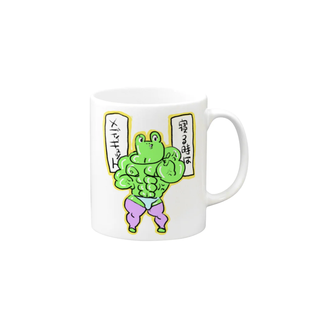 たくあん店のマッスルっぴー Mug :right side of the handle