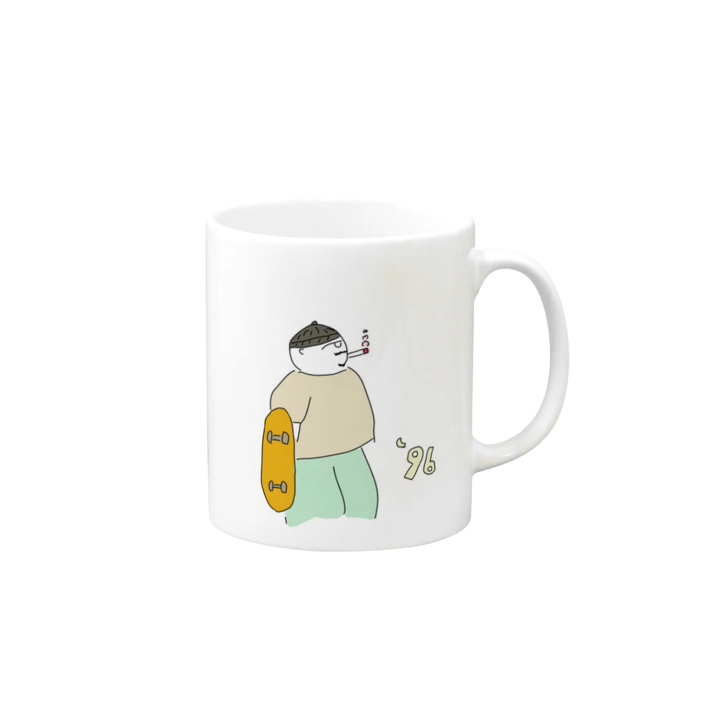 96-wedenesdayのBoogieおっちゃん Mug :right side of the handle