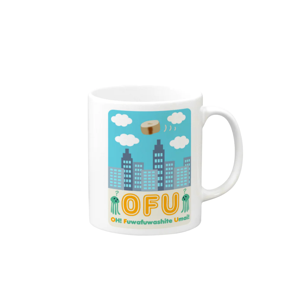 キッズモード某の白昼のOFU(お麩) Mug :right side of the handle