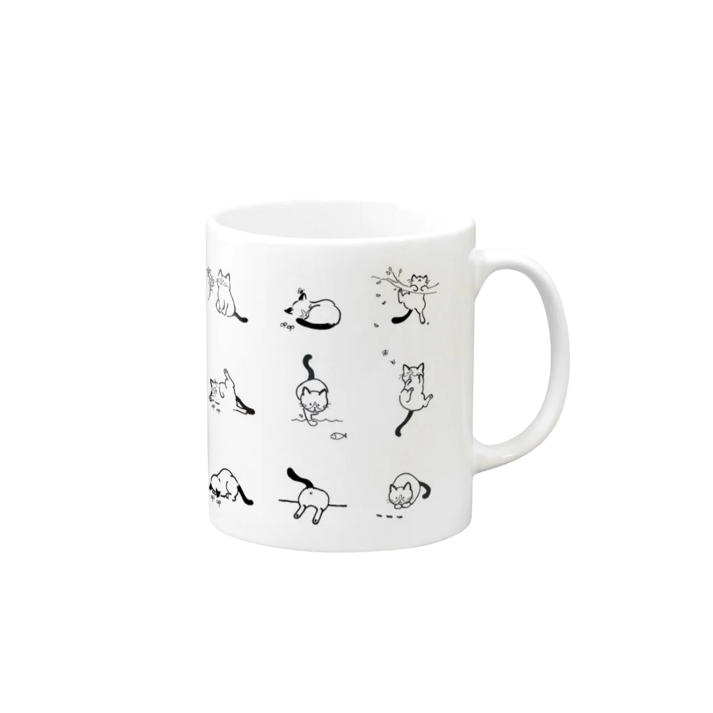 sumieartのおそとでごろごろしたい Mug :right side of the handle