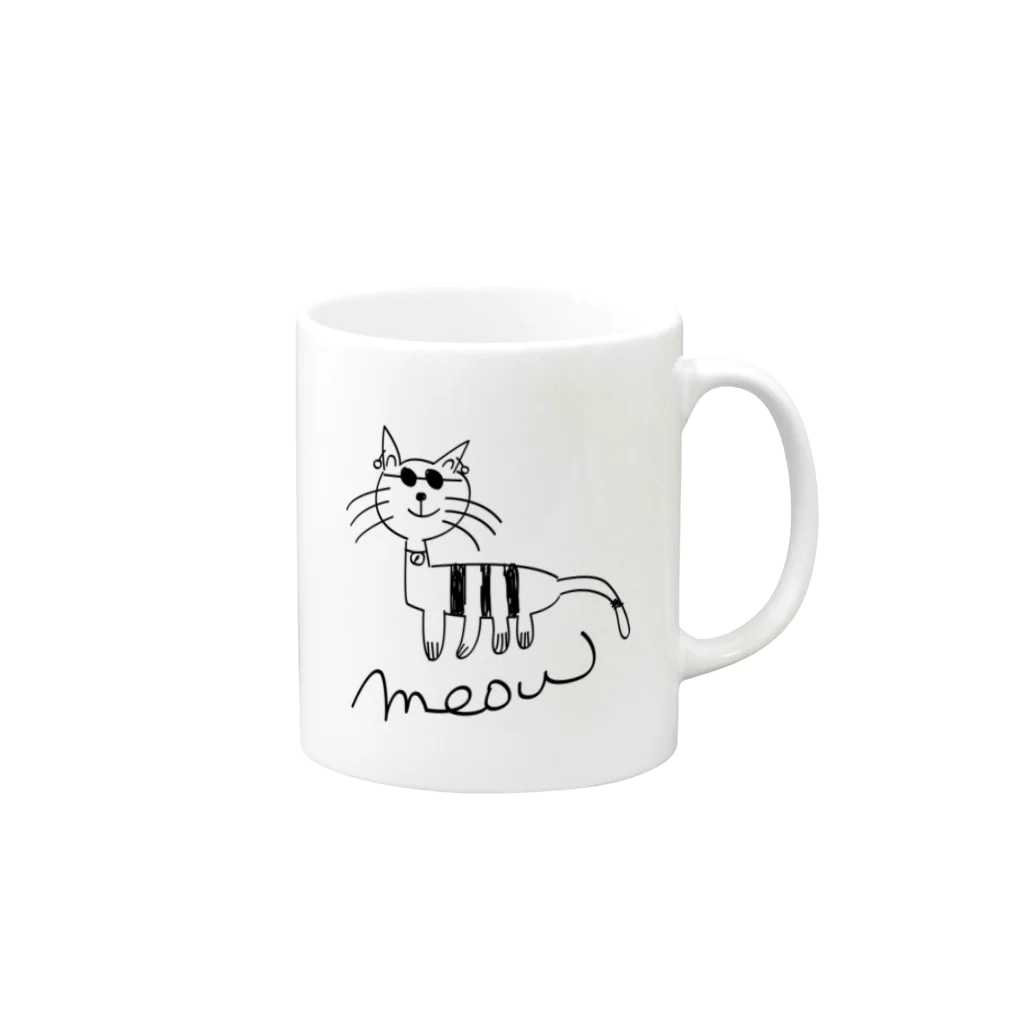 mi gatosのおしゃれねこ Mug :right side of the handle