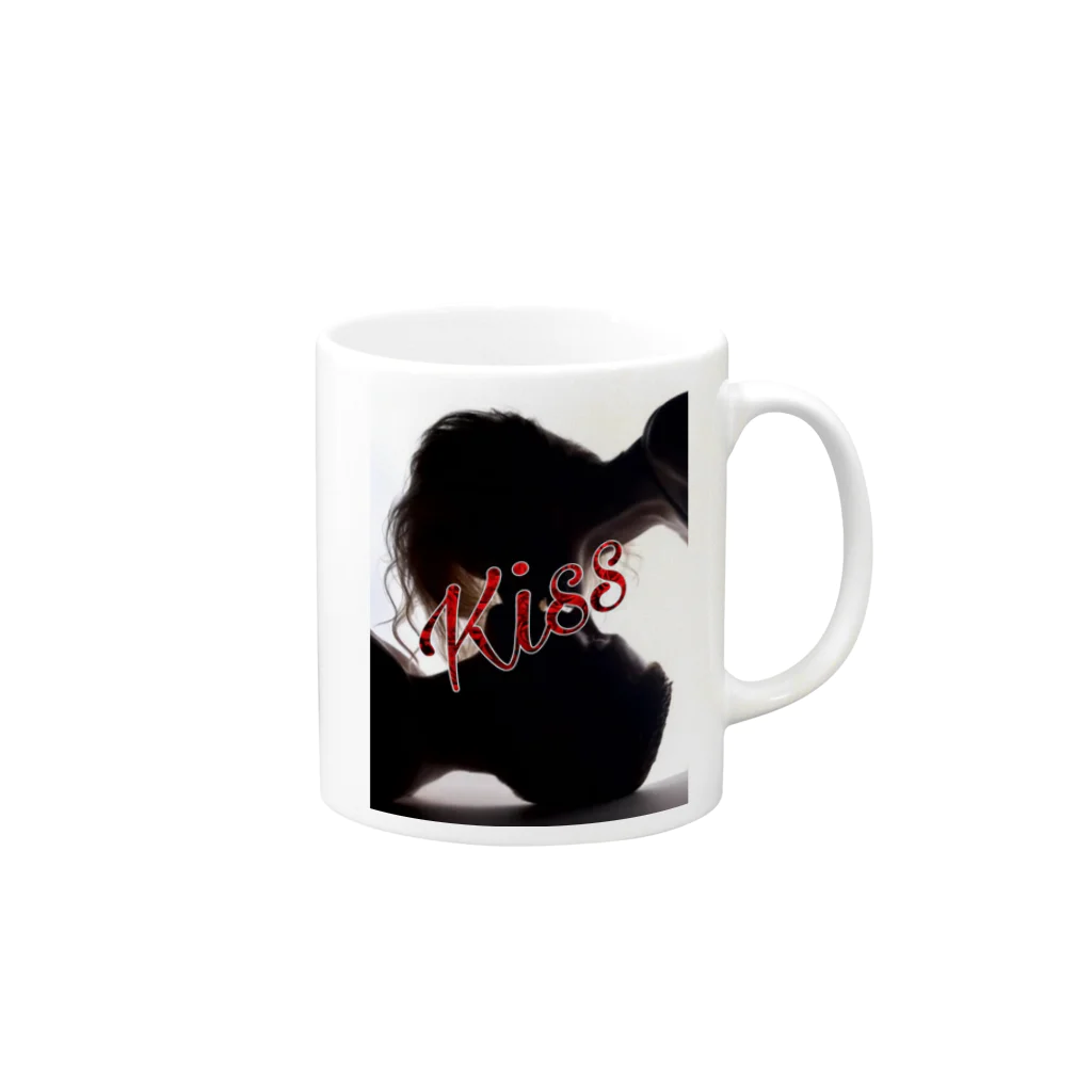 キッチンファラオのKiss デザイン Mug :right side of the handle