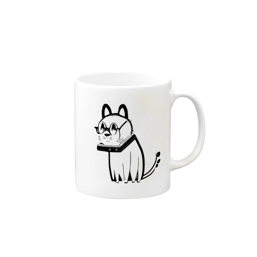 ダンディーおじさんのお店のダンディー犬さん Mug :right side of the handle