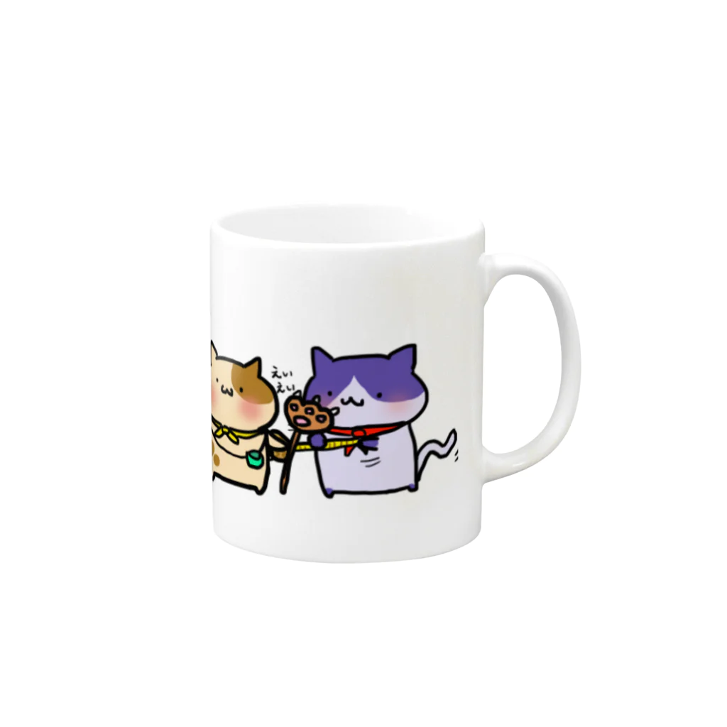 きなこ。のもちねこさん日和 Mug :right side of the handle