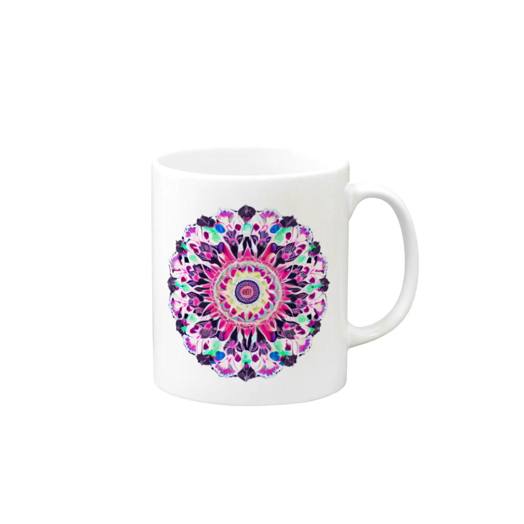 Lala-natural-accessoryのMandala Flower Mug :right side of the handle