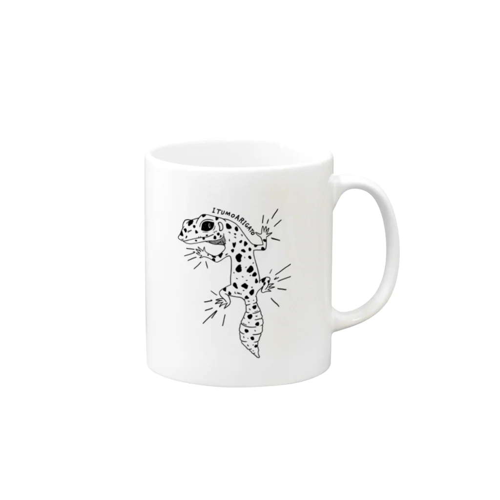 Saikuのありがとレオパ Mug :right side of the handle