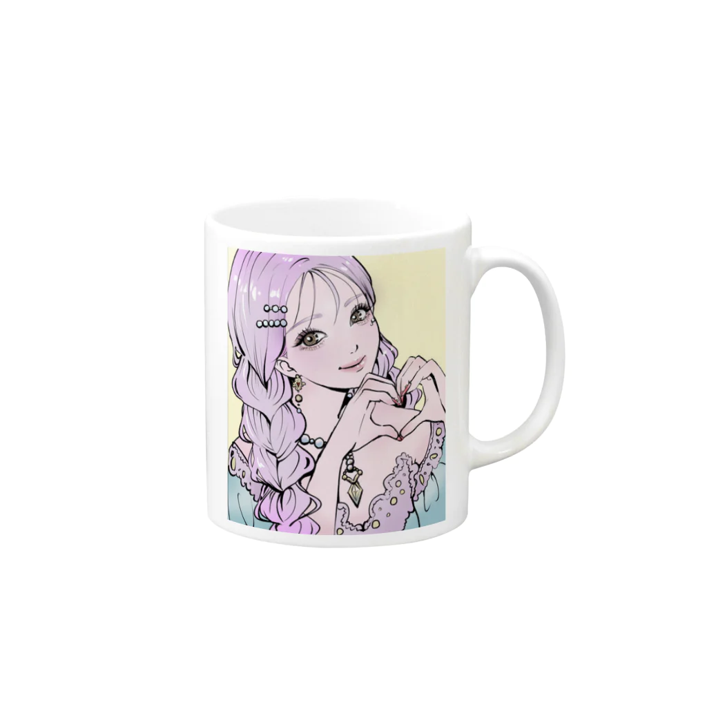 MIORI STOREの姫ギャルちゃん Mug :right side of the handle