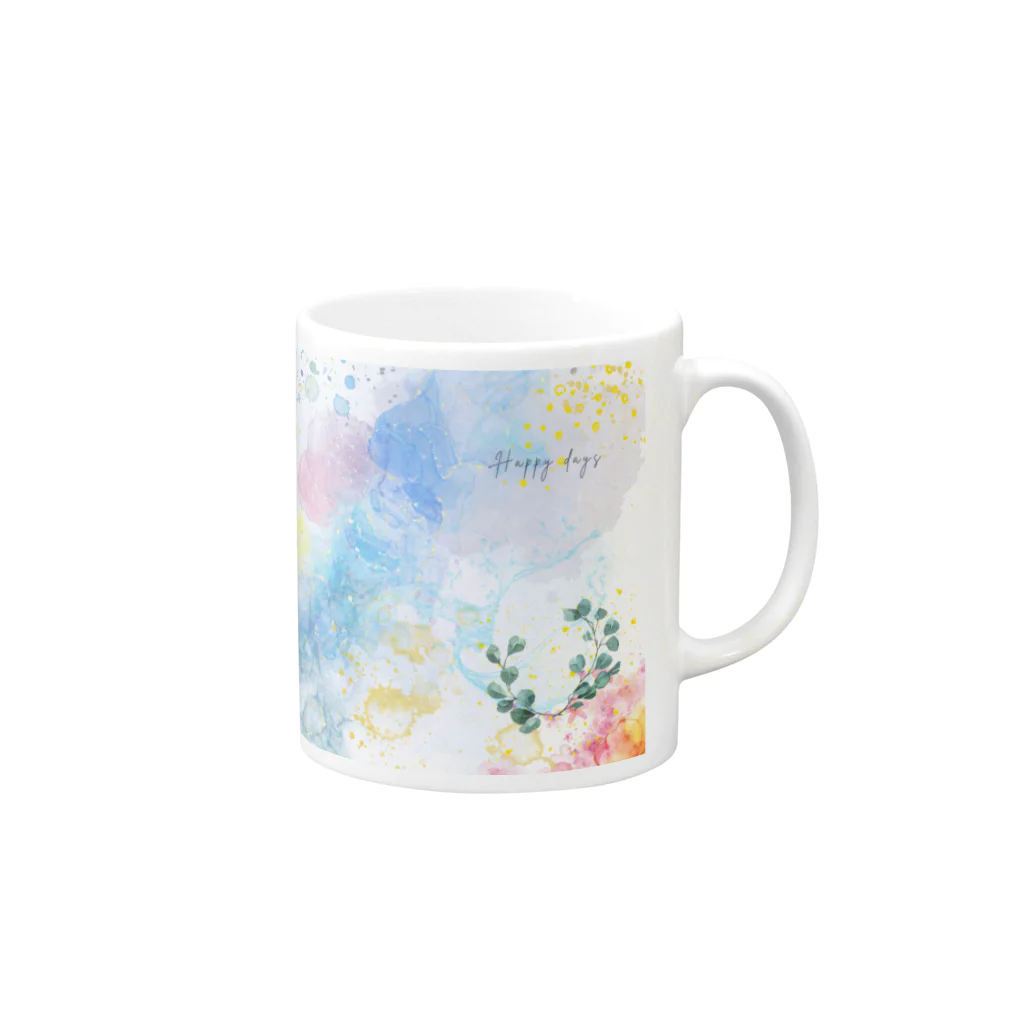 おもしろかわいいは正義！の幸せな日々 Mug :right side of the handle