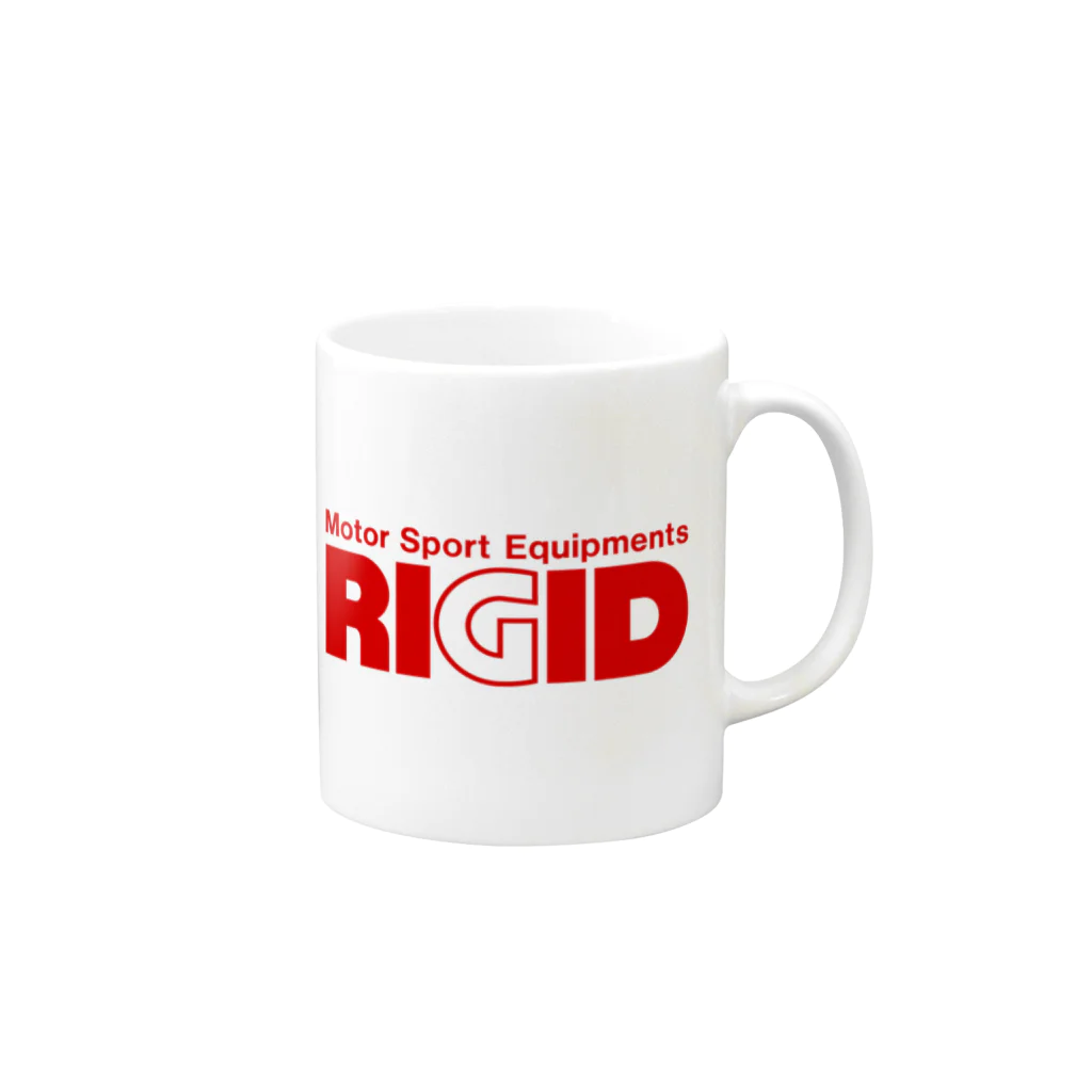 リジット・モータースポーツのRIGID透過ロゴ赤 Mug :right side of the handle