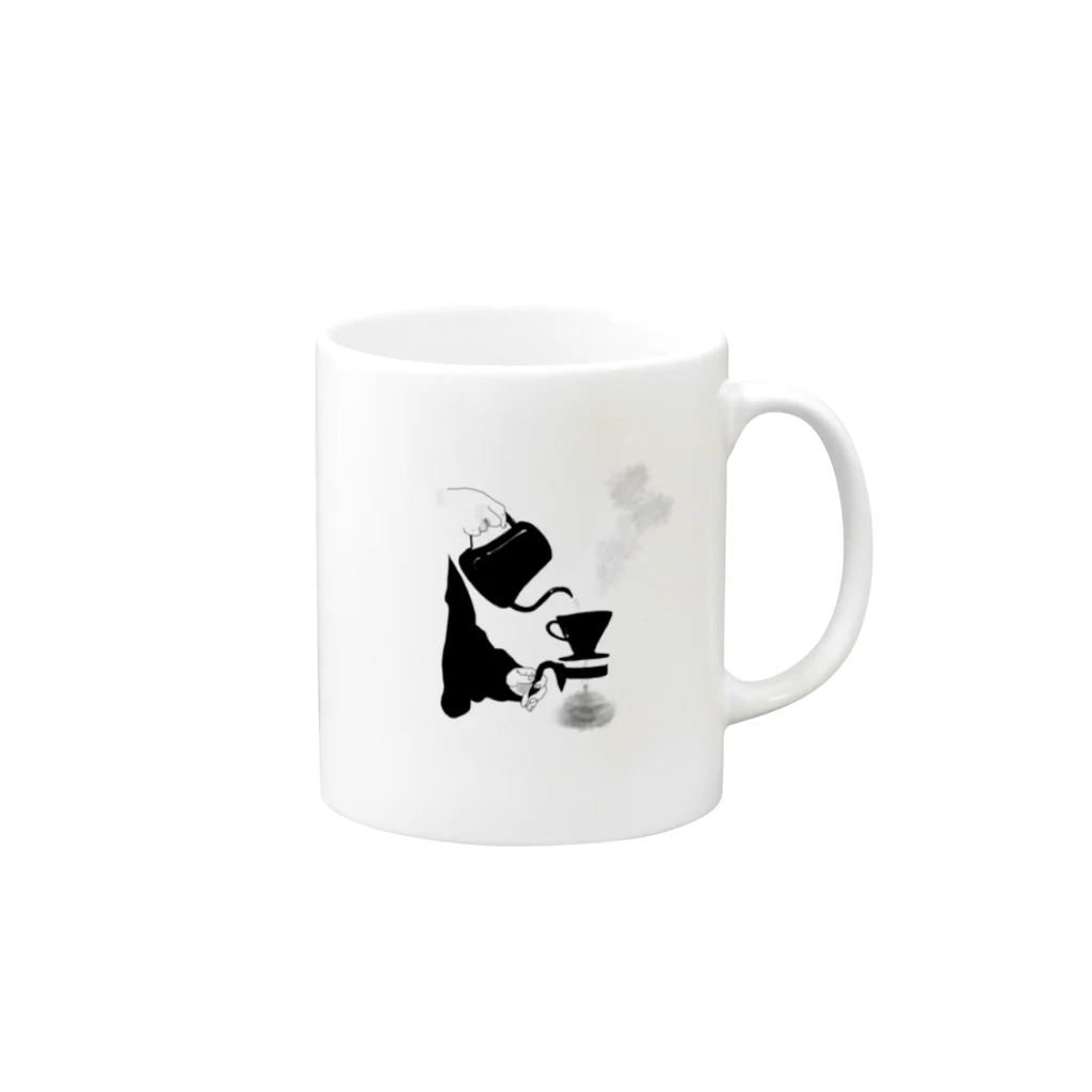 pokoroartのコーヒー　coffee time Mug :right side of the handle