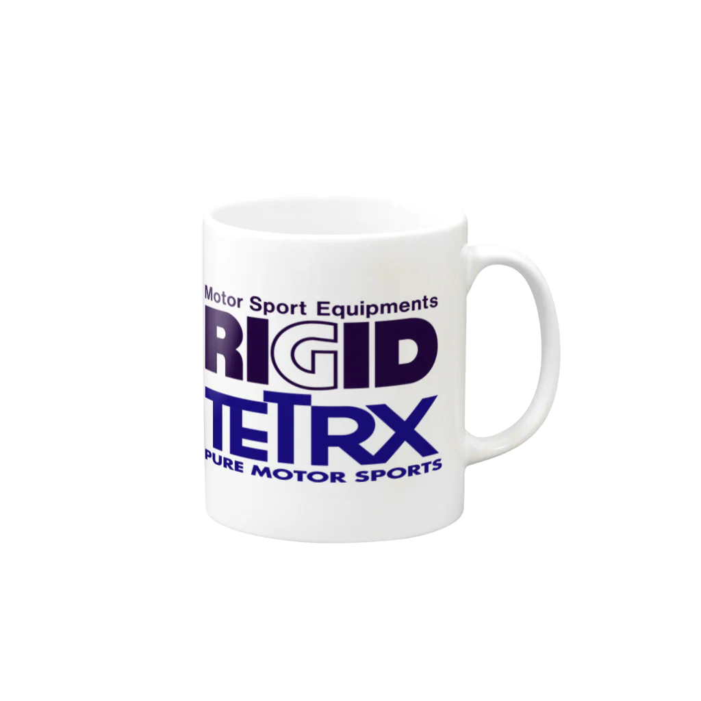 リジット・モータースポーツのRIGID-TETRX透過ロゴ紺 Mug :right side of the handle