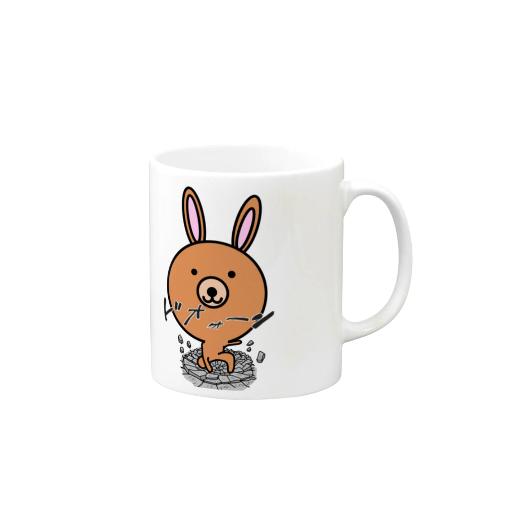 ko-jのうさ熊ちゃん　ドオーンver Mug :right side of the handle