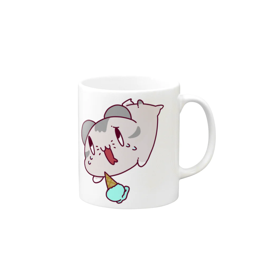 エゴイスト乙女のアイスを落として泣いているハムスター Mug :right side of the handle