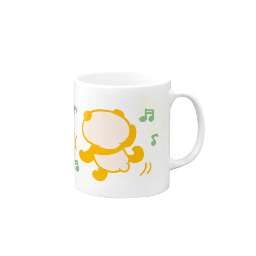 ぱんだ丸ショップの[誰がシリーズ]ダンスパンダ Mug :right side of the handle