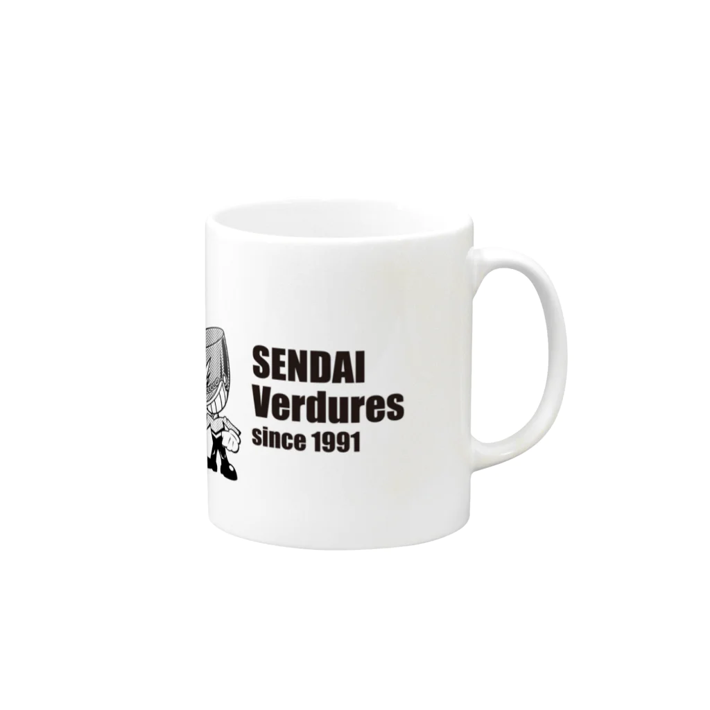 SENDAI Verduresのばでゅ君（モノクロ） マグカップの取っ手の右面