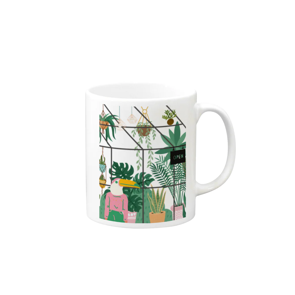 ちゃんごんのおうちの南国の観葉植物店 Mug :right side of the handle