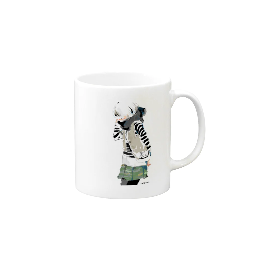 ゆののふゆコップ Mug :right side of the handle