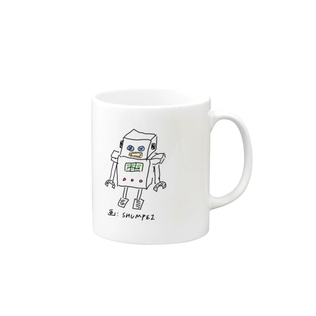 SHUMPEI PIANO CHANNELの謎ロボくん Mug :right side of the handle