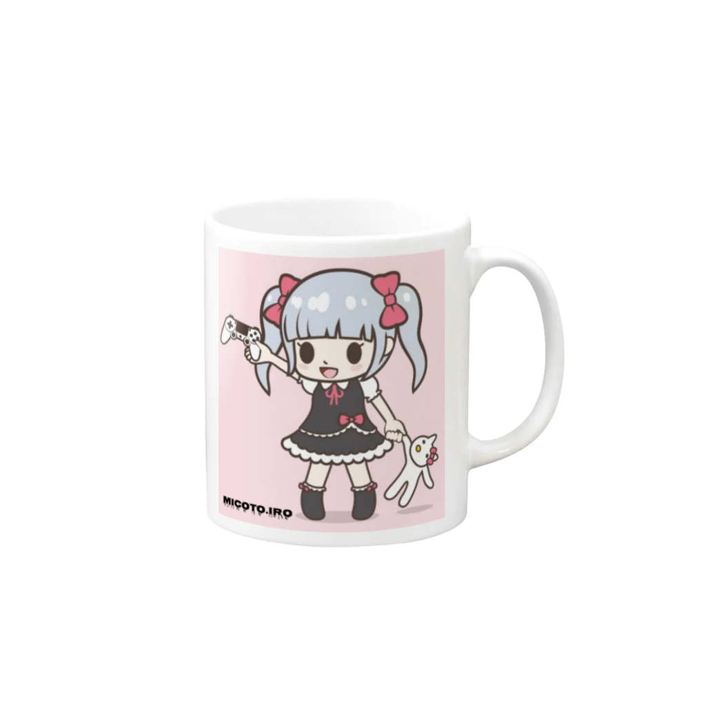 micoto.iroのゲームみこと Mug :right side of the handle