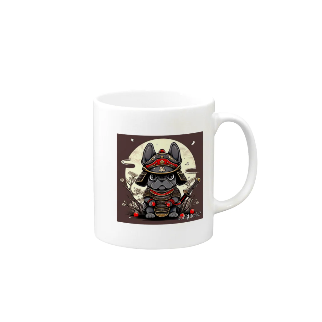 AliceDesignLab.のSamurai FrenchBulldog マグカップの取っ手の右面