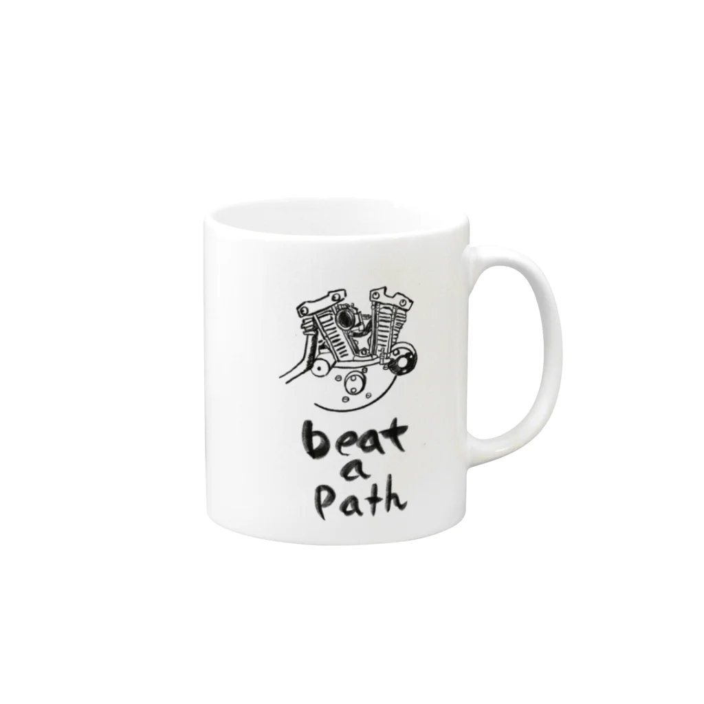 moso＿printのbeat a path Mug :right side of the handle