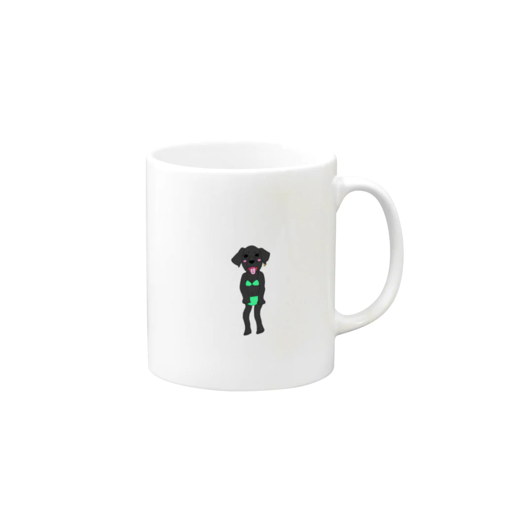 ラクガキ××の黒ギャルの黒ラブ Mug :right side of the handle