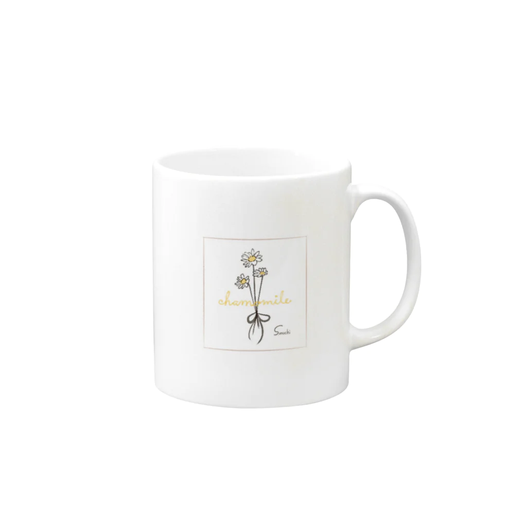 さくらもちのchamomile 四角枠 Mug :right side of the handle