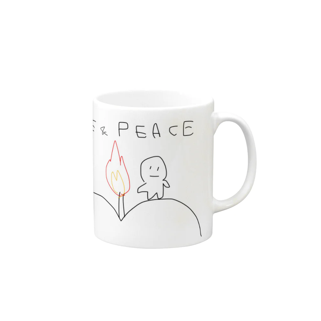 すぴわーのLOVE & PEACE Mug :right side of the handle