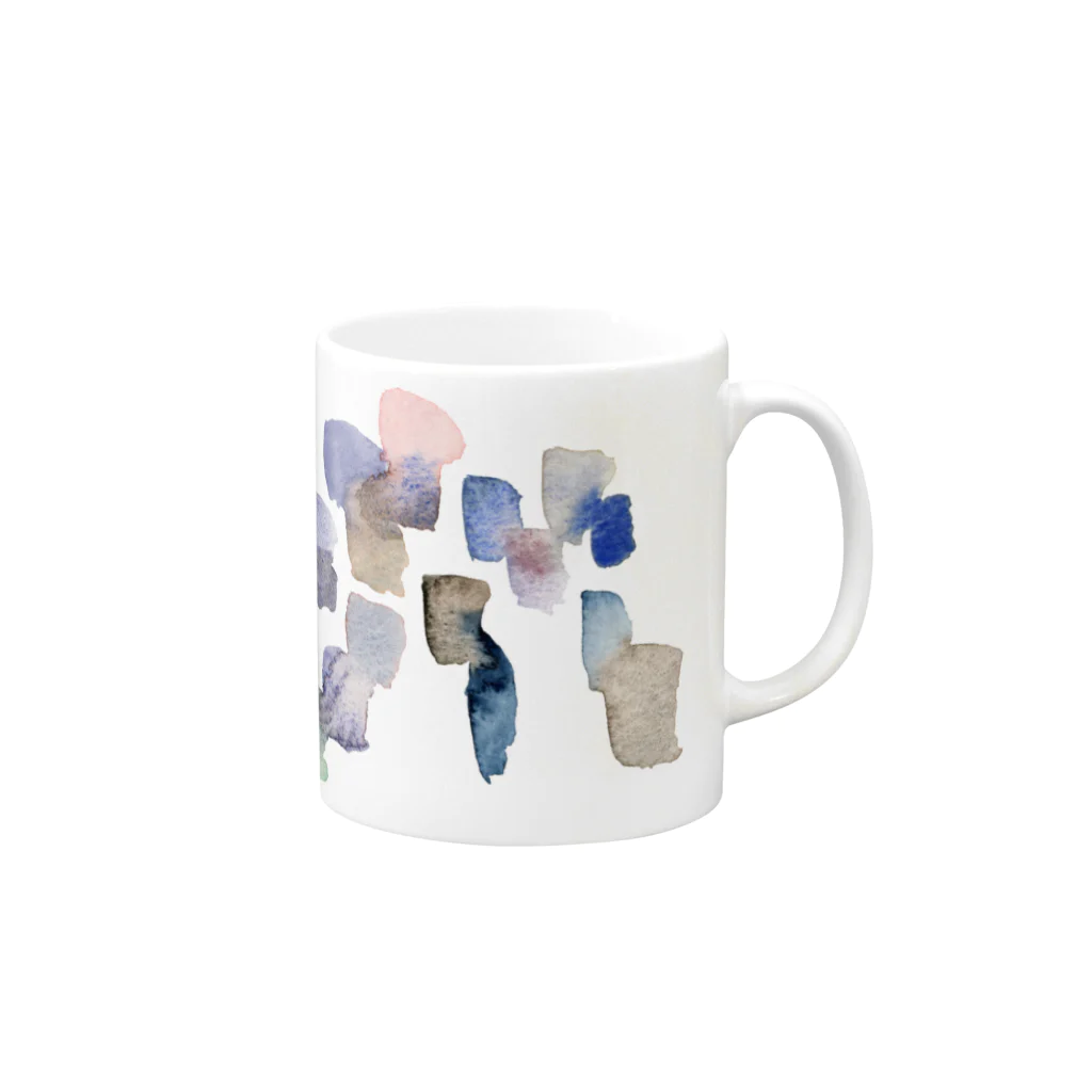 c5watercolorの水彩ペイント・くすみ系ニュアンスカラー Mug :right side of the handle