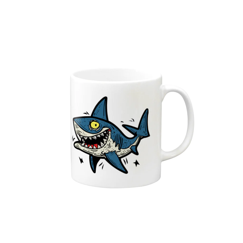 モンスターカスタムの【モンスター】モンスターシャーク【サメ】 Mug :right side of the handle