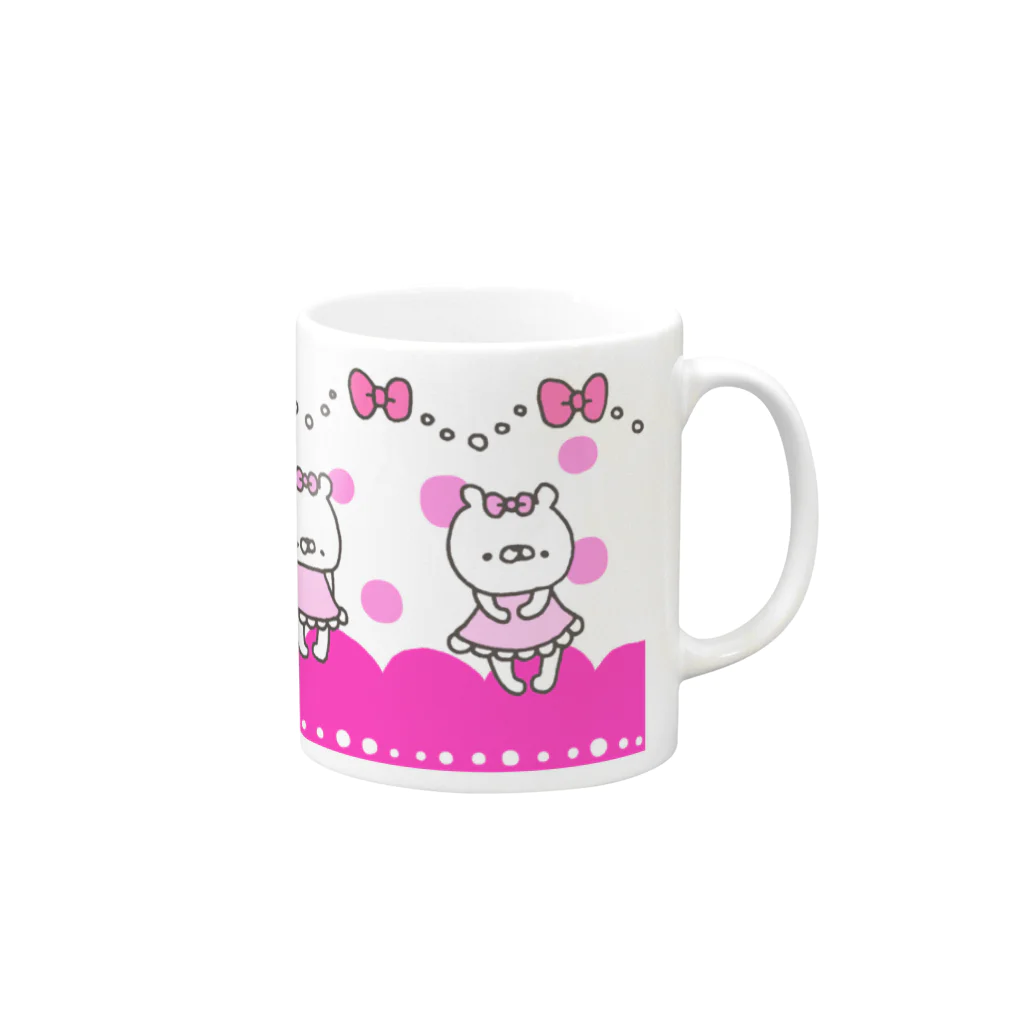 ♡enacoco♡のくまやん。姫マグ Mug :right side of the handle